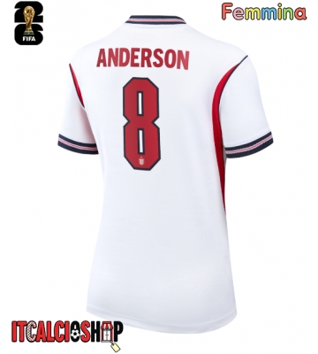 Inghilterra Elliot Anderson #8 Prima Maglia Femmina Mondiali 2026 Manica Corta